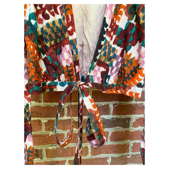 NWOT Anthropologie Versatile Abstract Top in Teal Combo  Size 4 - Picture 9 of 14